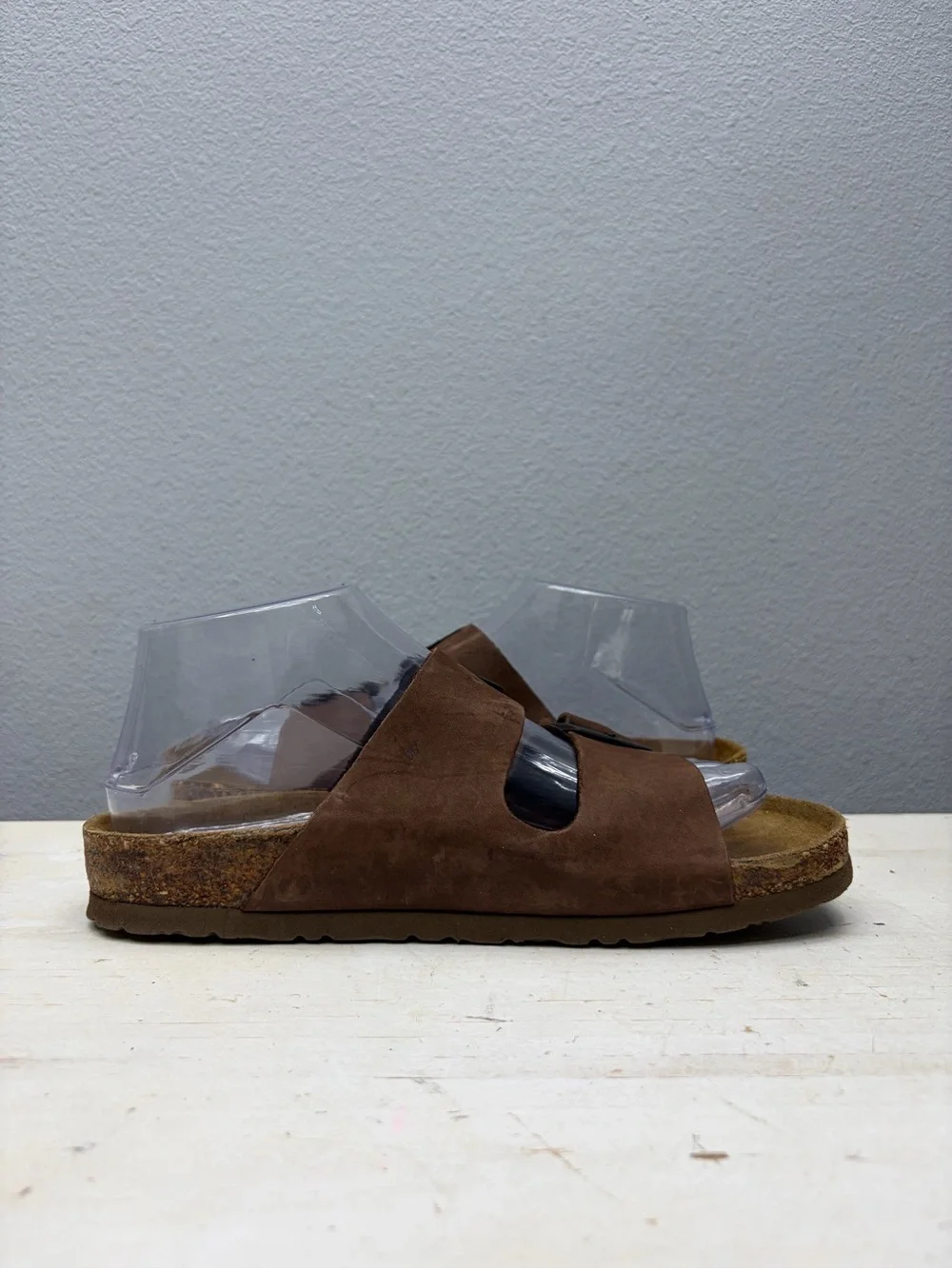 Naot Brown Leather Double Sandals Size 39